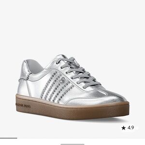 Michael Kors Kids Silver Sneakers with Brown Sole